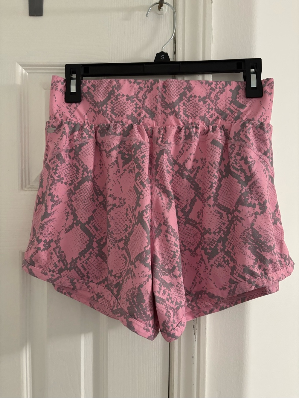 Fabletics Pink Snake-Print Athletic Shorts